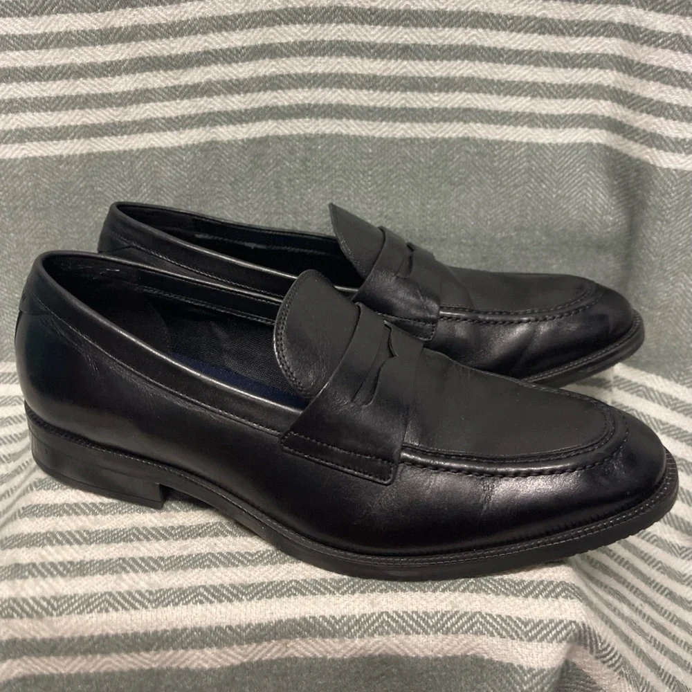 Cole Haan Modern Essentials Black‎ Leather Penny Loafer sz 12